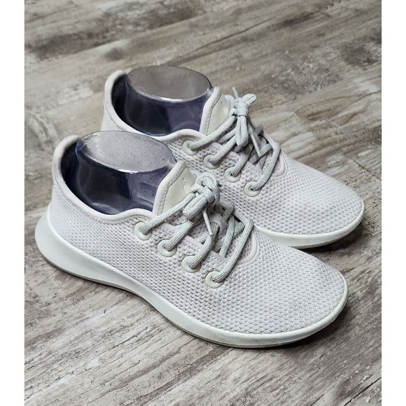 AllBirds Tree Runners TR Lace Up White Running Wool Sneakers Women's Size 7 - Picture 1 of 9
